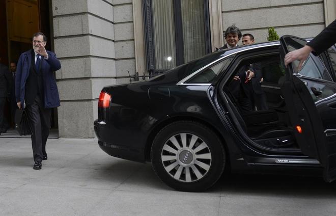 Mariano Rajoy saliendo del Congreso de los Diputados la semana pasada.