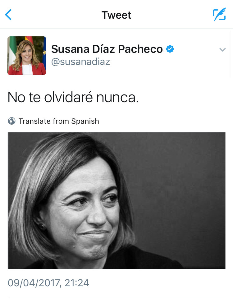 Susana Daz expresaba su cario hacia la catalana en Twitter.