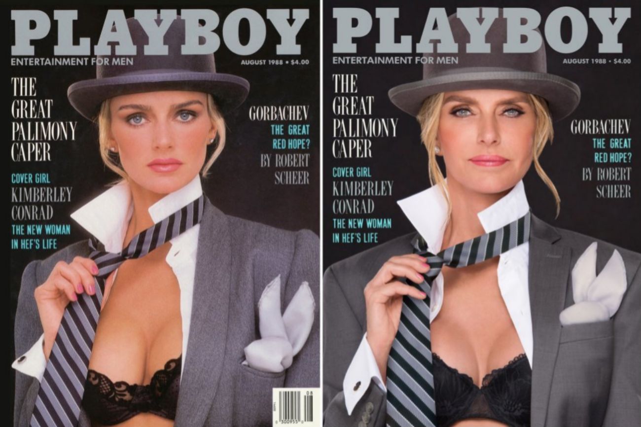 Kimberley Conrad Hefner fue retratada como conejita de Playboy en...