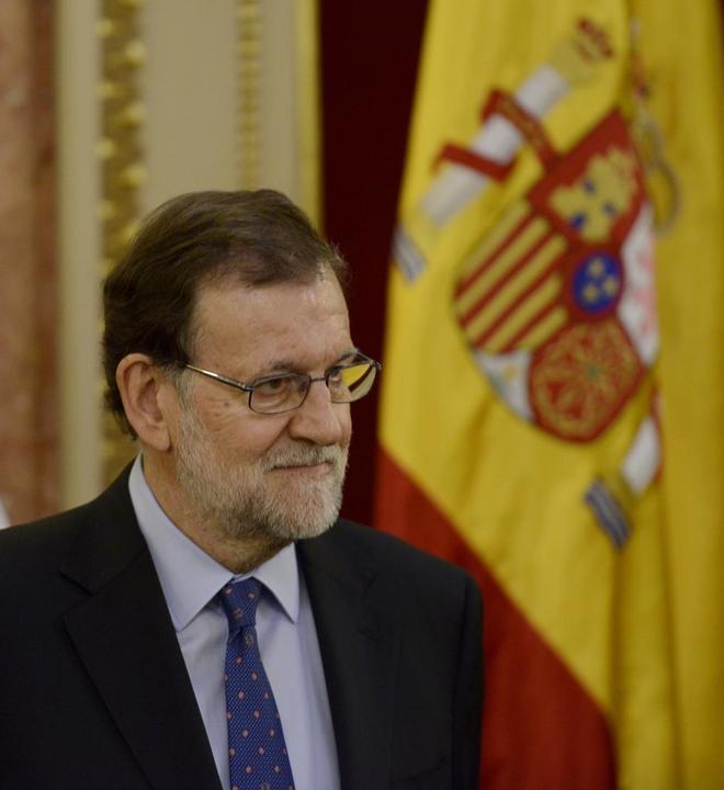 Mariano Rajoy, durante un acto en el Congreso en homenaje a las...