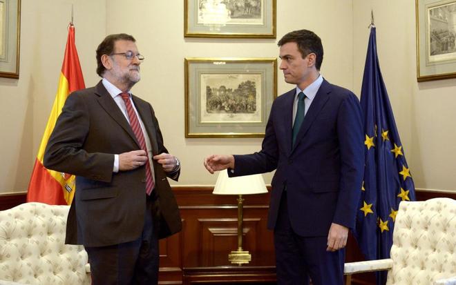 Mariano Rajoy y Pedro Snchez, en la reunin mantenida en el...