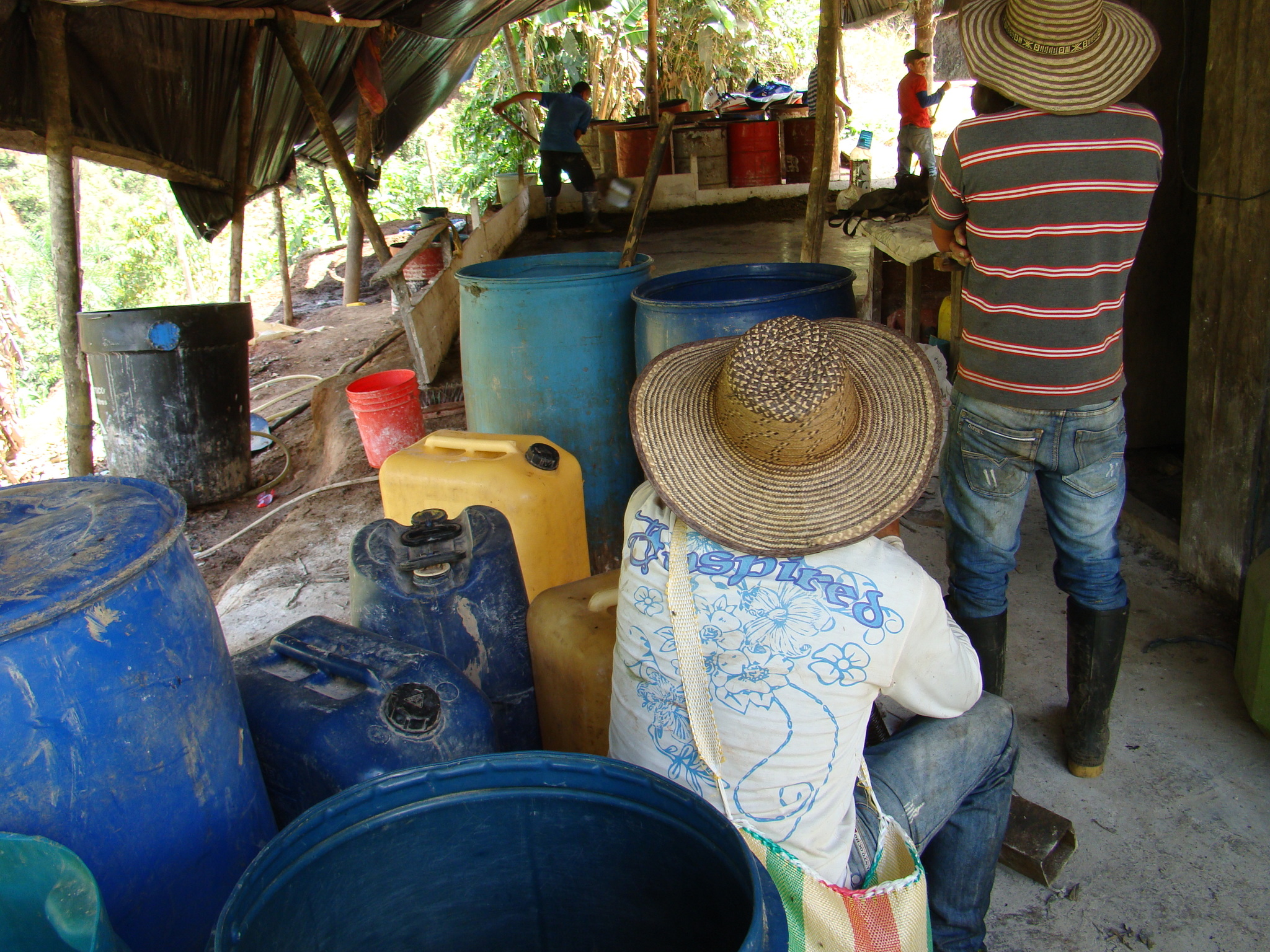 Un laboratorio de coca en Colombia.