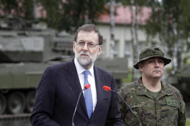 Mariano Rajoy, el pasado 18 de julio, durante su visita a la base de...
