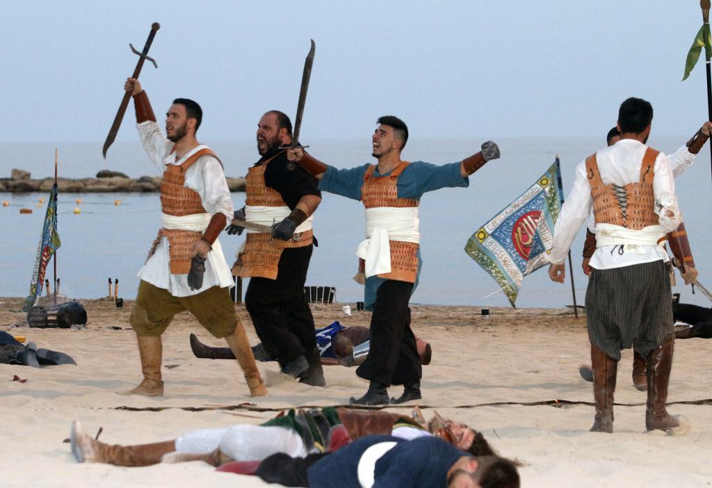 Desembarco de las tropas mora y cristina en la Playa del Coc de...
