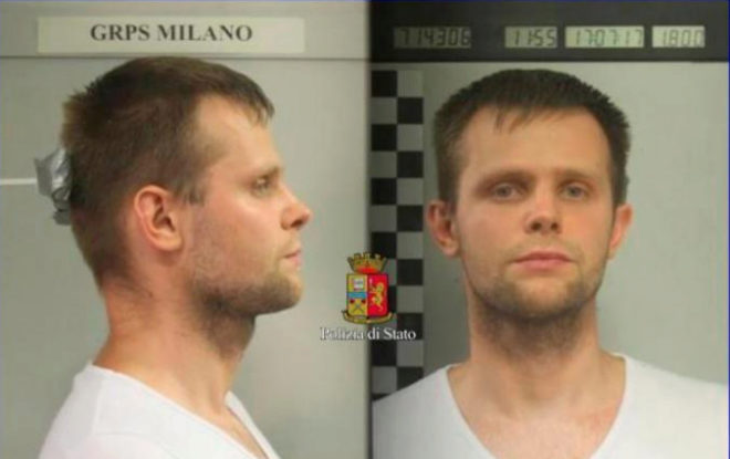 Ficha policial de Pawel Lukasz Herba, el hombre detenido en Miln.