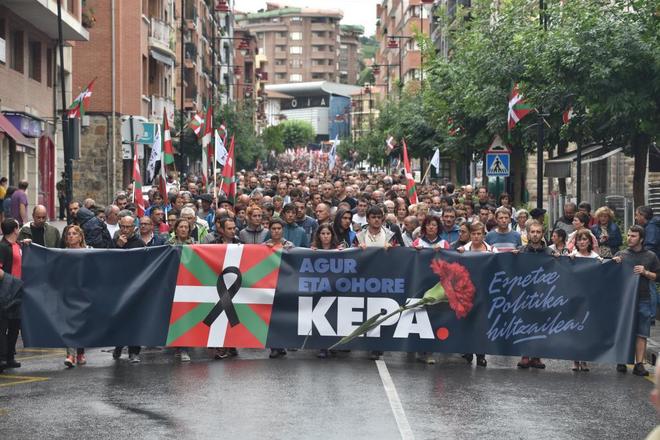 Manifestacin celebrada en Galdcano (Vizcaya) en homenaje al etarra...