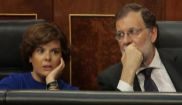 Soraya Senz de Santamara y Mariano Rajoy, en el pleno de esta...
