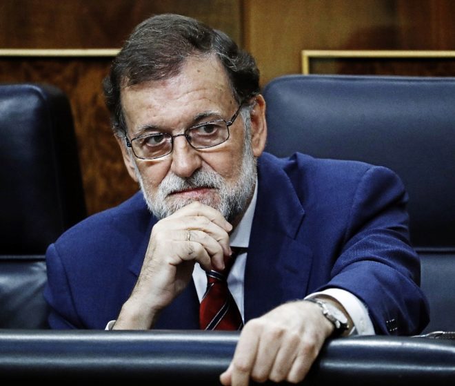 El presidente del Gobierno, Mariano Rajoy, durante la sesin de...