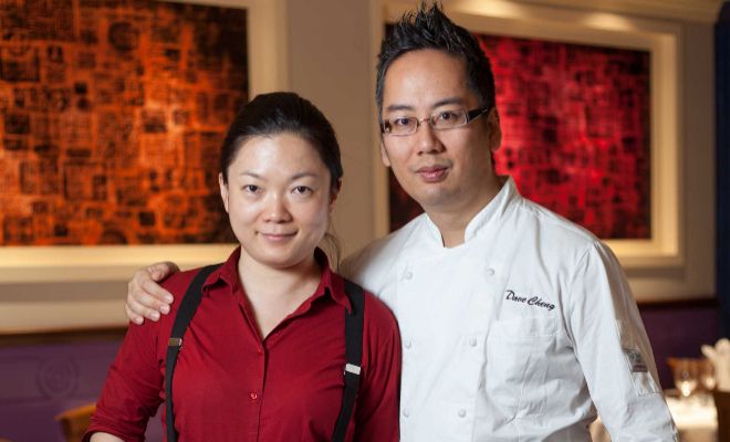 El chef Dave Cheng y su esposa, Xiang Xu (jefa de sala), propietarios...