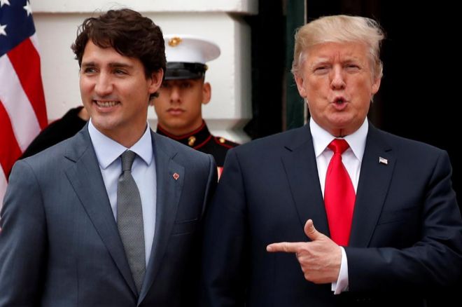 Justin Trudeau junto a Donald Trump, esta semana en Washington.