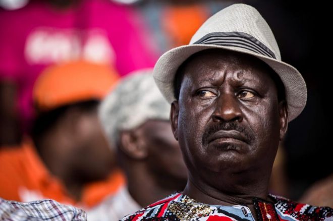 El lder de la oposicin, Raila Odinga, en un mtin.