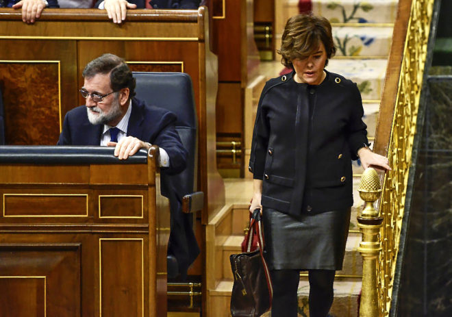 Rajoy y Senz de Santamara en el sesin de control del Congreso