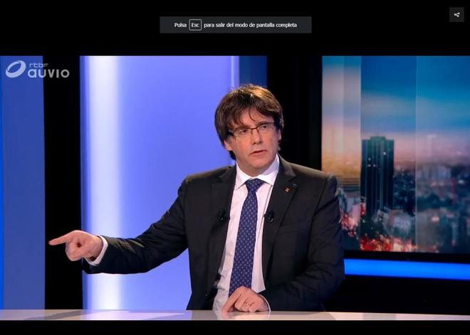 Carles Puigdemont, en una entrevista en la televisin belga.