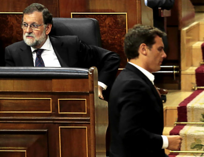 Rajoy y Rivera, en el Congreso de los Diputados