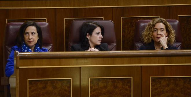Las diputadas socialistas Margarita Robles, Adriana Lastra y Meritxell...