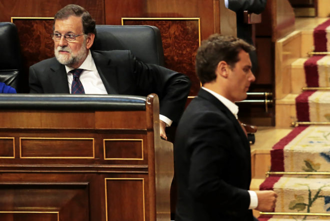 Mariano Rajoy y Albert Rivera, en un Pleno del Congreso