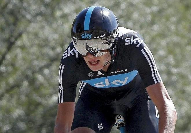 Chris Froome durante una contrarreloj de La Vuelta.