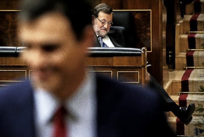 El presidente del Gobierno, Mariano Rajoy, tras la intervencin de...