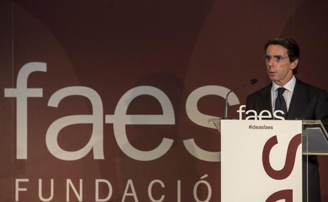 Jos Mara Aznar, presidente de Faes, en un acto en Valencia el...