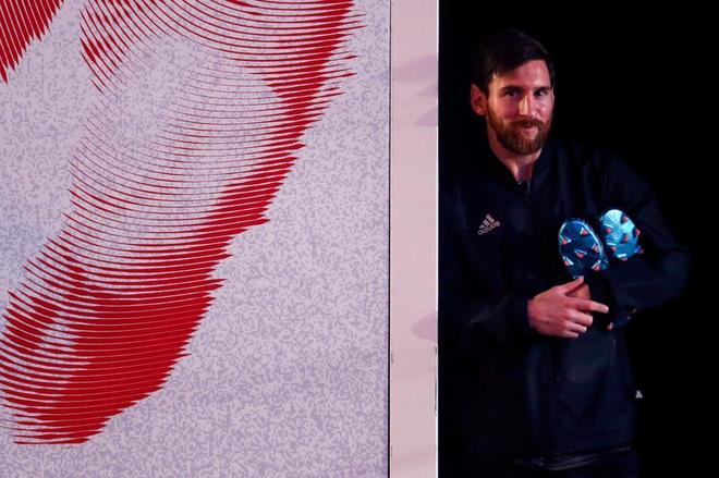 Messi, durante la presentacin de sus nuevas botas, este jueves en...