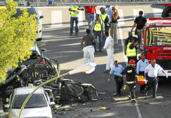 Imagen del atentado perpetrado por ETA en Calvi