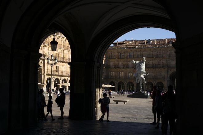 La Plaza Mayor de Salamanca, el pasado mes de julio