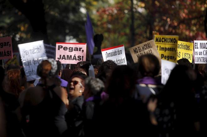 Imagen de una manifestación en contra de la violencia machista.