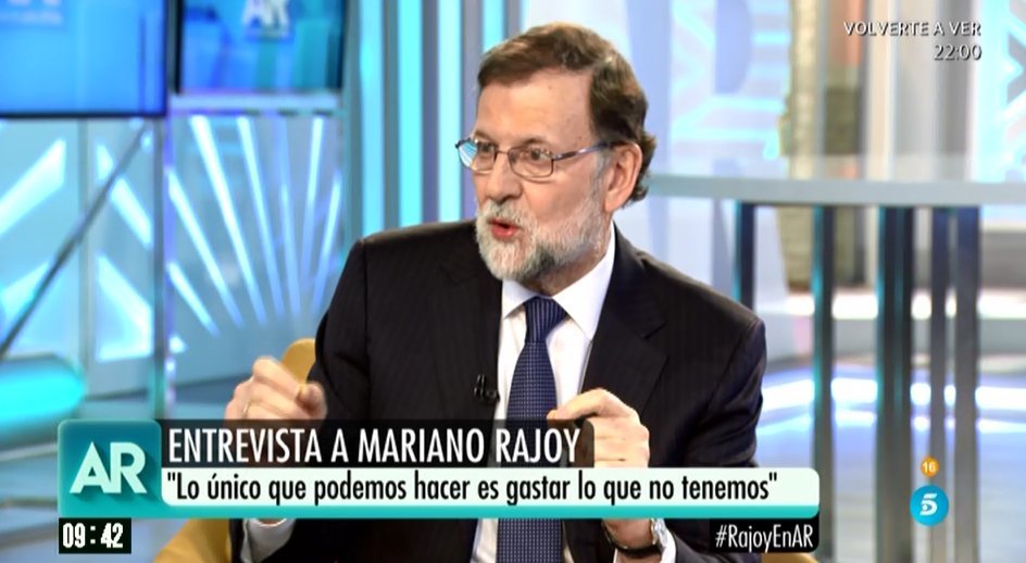 Mariano Rajoy, en Telecinco este jueves.