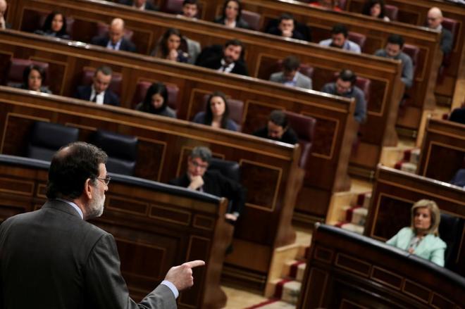 Mariano Rajoy, durante la sesin de control al Gobierno