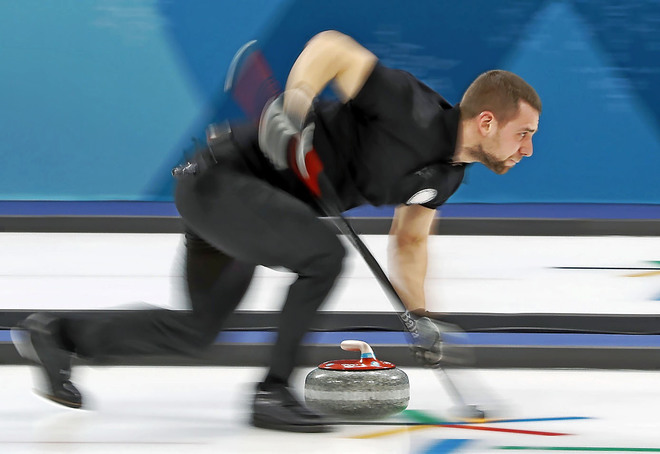 Alexander Krushelnitski, en los Juegos de Pyeongchang 2018, donde dio...