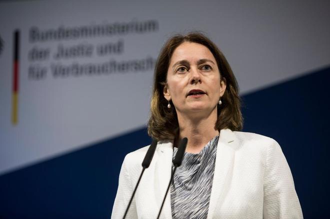 La ministra alemana de Justicia, Katarina Barley, en un acto celebrado...