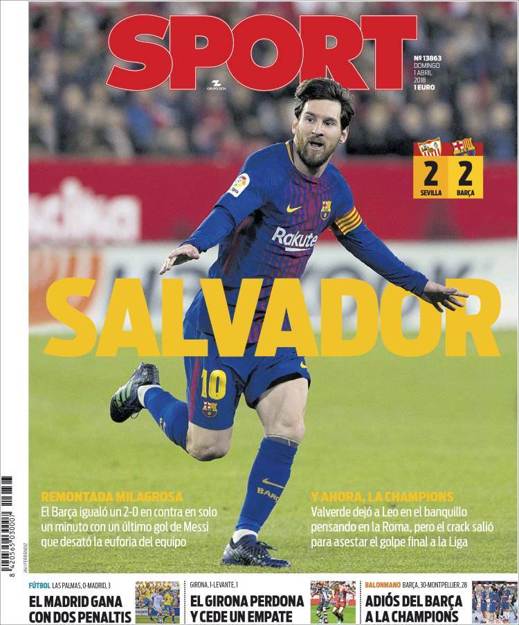 Portadas de los diarios deportivos (01/04) | Más Deporte