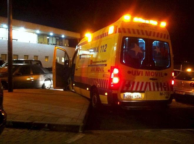 Una ambulancia del Summa en la localidad madrilea de Galapagar