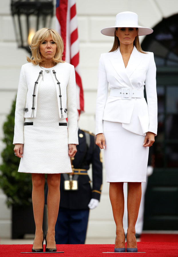 En la ceremonia de bienvenida en la Casa Blanca, aunque las dos iban...