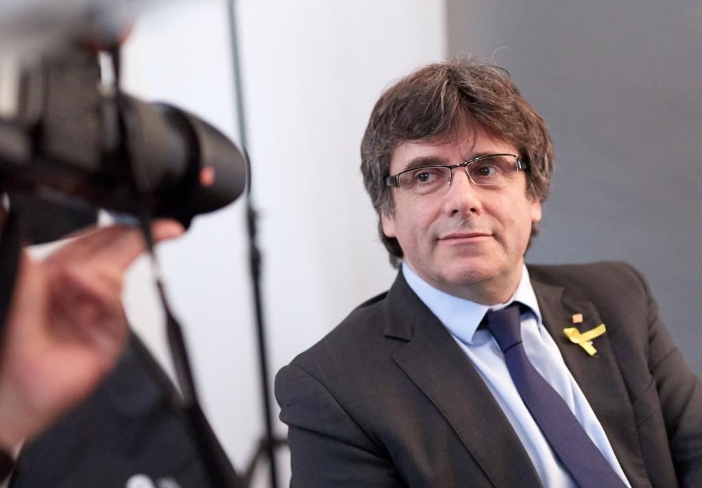 Carles Puigdemont, en un encuentro este jueves con periodistas...