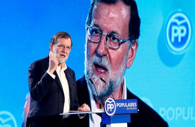 Mariano Rajoy, durante su intervencin en un acto del PP en Alicante.