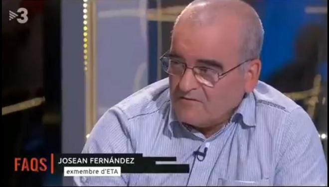 El etarra Josean Fernndez durante su entrevista en TV3.