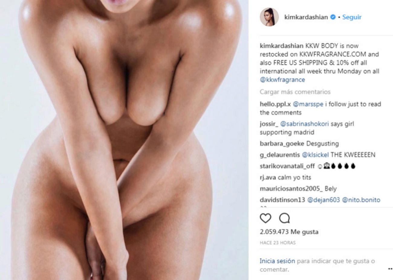 Kim Kardashian ha revolucionado las redes con su ltimo desnudo. La...