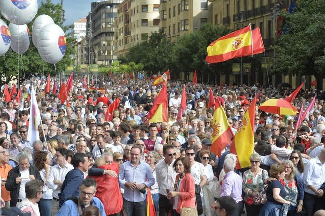 Un momento de la manifestación celebrada esta tarde en Pamplona.
