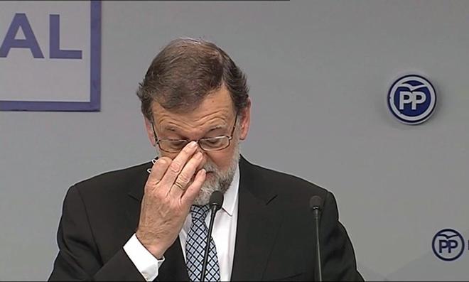 Mariano Rajoy en la rueda de prensa de su adis.