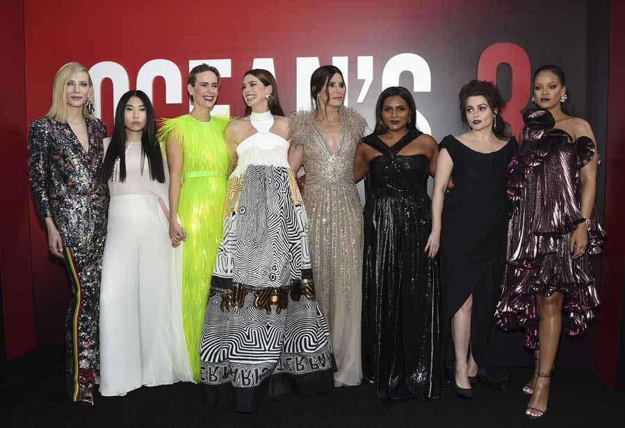 Las actrices posaron en el photocall del estreno mundial de Oceans...