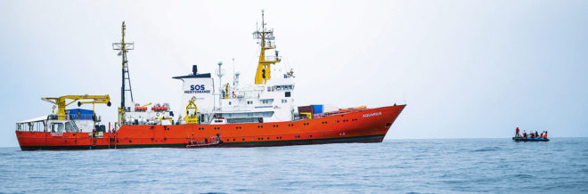 El barco Aquarius de la ONG francesa SOS Méditerranée.