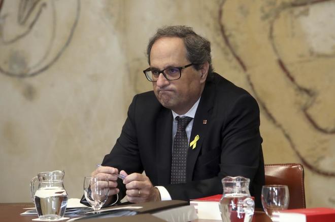 El presidente de la Generalitat, Quim Torra, en la reunin del Govern...