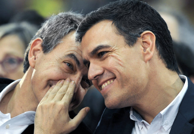 Pedro Snchez conversa con Jos Luis Rodrguez Zapatero en...