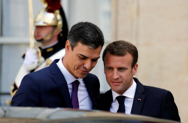 Pedro Snchez y Emmanuel Macron, en Pars.