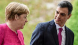La canciller alemana, Angela Merkel, con Pedro Snchez este martes en...