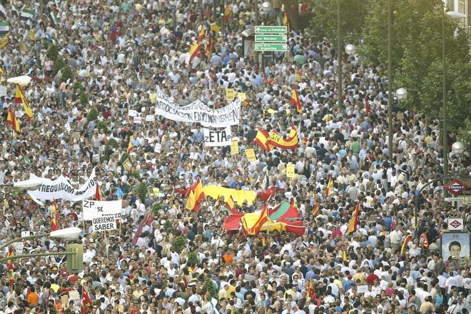 Imagen de la manifestacin convocada en 2005 contra la poltica de...