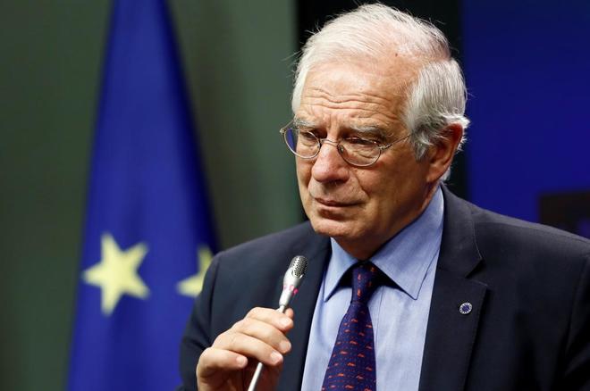 Josep Borrell, en la rueda de prensa ofrecida este martes en Madrid.