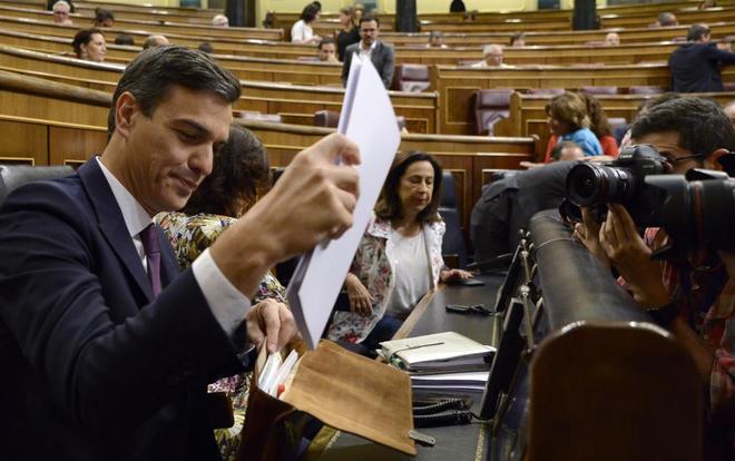 Pedro Snchez, en un pleno del Congreso de los Diputados el pasado 17...