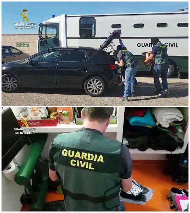 Fotografías distribuidas por la Guardia Civil en relación con la...